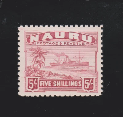 Nauru 1924 SG38b Claret 5s MNH Lightly Toned Gum Fine. - Image 1 of 2