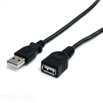 StarTech USBEXTAA10BK 10 ft (120") Black USB 2.0 Extension Cable A to A - M/F - Image 1 of 3