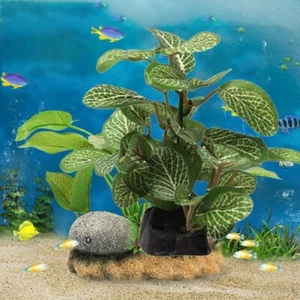 Acquario in finta seta ficus albero pesci acquario erba piante artificiali decorazione plastica✨ - Foto 1 di 13
