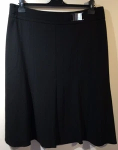 DEBENHAMS THE COLLECTION Black A Line Skirt Rear Zip U.K. 16 27” Long - Picture 1 of 4