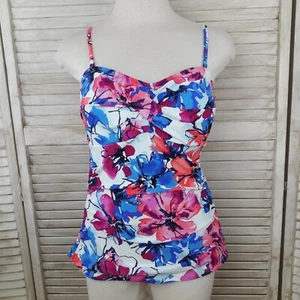 Croft & Barrow Misses Size 14 Tankini Swim Top Multicolor Floral NEW MSRP $40 - Picture 1 of 12