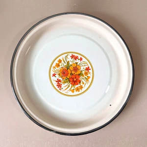 Bandeja Esmaltada Vintage Plato de Servir Floral Soviético URSS Pastelería Cocina Retro - Imagen 1 de 7
