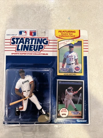 New 1990 Kevin Mitchell SF Giants Figurine Starting Lineup 1986 Mets Rookie Card Cover