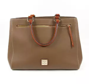 Dooney & Bourke Pebble Grain Zip Satchel Brown (08) - Picture 1 of 9
