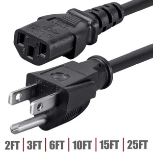 2FT-25FT 14AWG 3-Prong NEMA 5-15P Male to IEC 60320 C13 Female Power Cord LOT - Picture 1 of 7