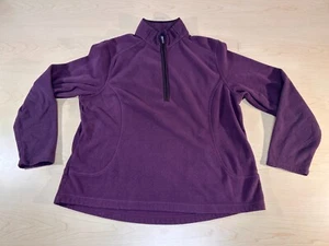 Lands’ End Women’s Purple / Plum Fleece Pull over 1/4 zip Sz XL-P 18 - Picture 1 of 15