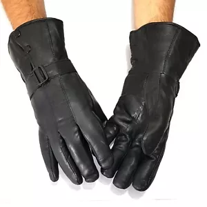 lange Echt Leder Herren Handschuhe Lederhandschuhe Winter Herrenhandschuhe - Bild 1 von 1