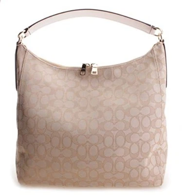 Bolso Bandolera Coach Outline Signature Celeste Hobo Para Mujer Caqui F58327 Foto 1 de 4