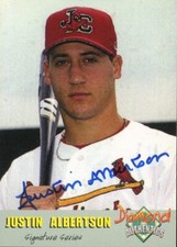 JUSTIN ALBERTSON Signed Card Autograph auto CARDINALS ON CARD