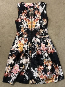 Cue Dress Size 10 Work Party Designer Dress A Line Knee Length - Picture 1 of 5