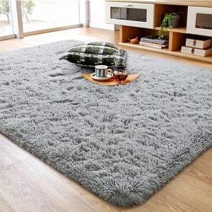 Ompaa Soft Fluffy Area Rug for Living Room Bedroom, 5x8 Grey Plush Shag Rugs,... - Picture 1 of 8