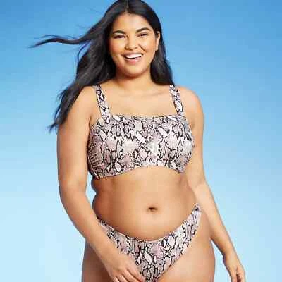 Women's Light Lift Square Neck Bralette Bikini Top Shade & Shore 34 C - Изображение 1 из 4