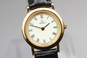 [Exc+5] OMEGA De Ville Cal.1458 Roman White Dial Women's 22mm Quartz 595.0097.2 - Picture 1 of 10