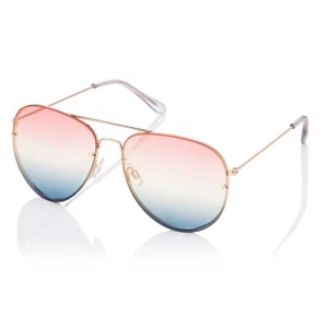 Adult Pink to Blue Pilot Style Sunglasses Unisex Classic Metal Retro Glasses UK - Picture 1 of 17