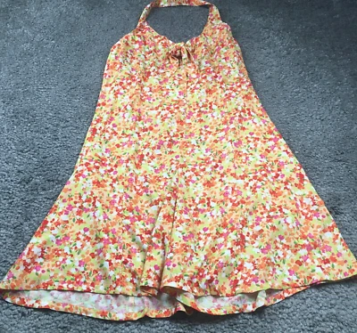 Newport News Womens Dress Sz 18 Floral Halter Neck Tie-Front Sleeveless NWOT - Image 1 of 4