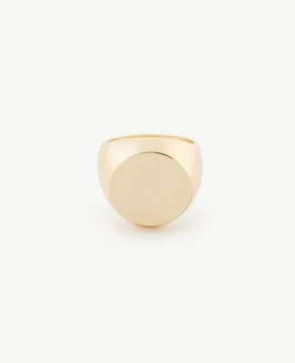 Ann Taylor Women's Metallic Signet Ring Size 6 NWT 39.50 GOLD - Image 1 of 4
