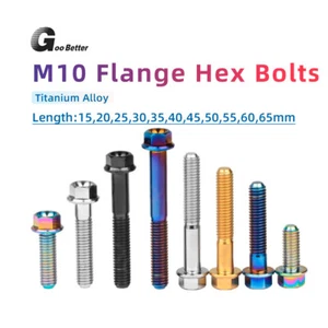 M10x1.25mm Titanium Bolts G5 Flange Hex Head 20,25,30,35,40,45,50,60,70,80,100mm - Picture 1 of 19