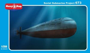 Mikro Mir 350-023 - 1/350 Project 673 Soviet submarine, scale plastic model kit - Picture 1 of 12