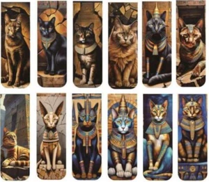 Set mit 4 niedlichen magnetischen Lesezeichen Ägyptischer Katze ideal für Kinder und Erwachsene - Bild 1 von 6