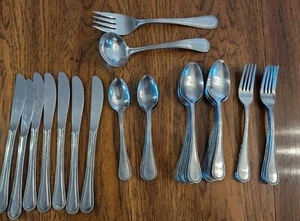 Ekco Eterna Bastille Flatware Japan Spoon, Fork, Knife, Ladle, 33 pieces - Picture 1 of 5