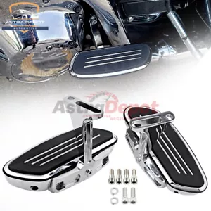 Chrome Adjustable Passenger Floorboard Pegs for Harley Touring Road Street Glide - Foto 1 di 8