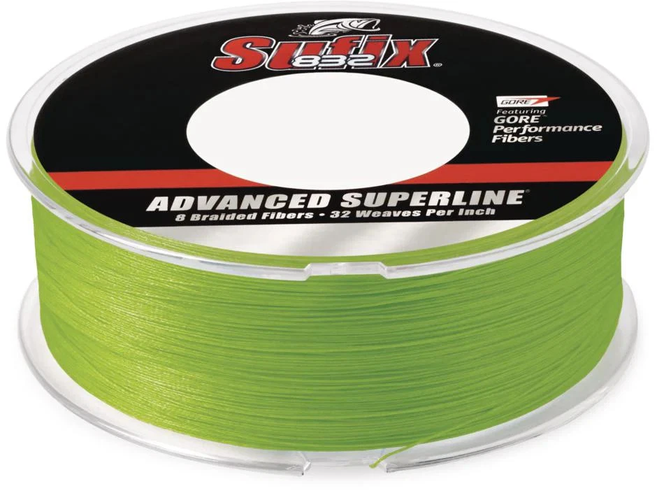 Sufix 832 Advanced Superline Braid Fishing Line 30lb Test 600 Yards Neon Lime