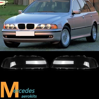 For BMW 5 Series E39 Facelift 1996-2003 Pair Headlight Headlamp Lens Shell Cover Foto 1 de 4