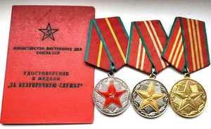 10,15,20 years of impeccable service in the MVD USSR RSFSR SOVIET medals Silver - Picture 1 of 10