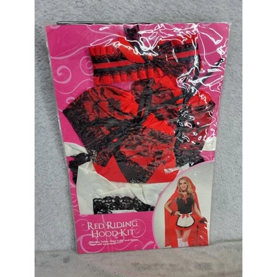 Red Riding Hood Kit Adult Costume Accessories Collar Cuffs Apron Halloween - Image 1 of 3