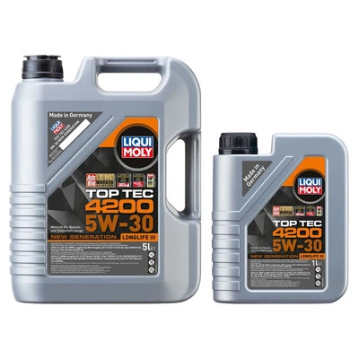 Motoröl LIQUI MOLY 6 Liter TopTec 4200 5W-30 Leichtlauf Kanister 5L+1L Motorenöl
