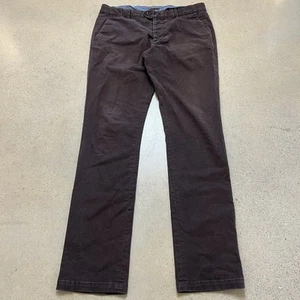 GUSTIN Chino Pants Mens 36x34 Slim Fit Washed Cotton Work Brown - Picture 1 of 7