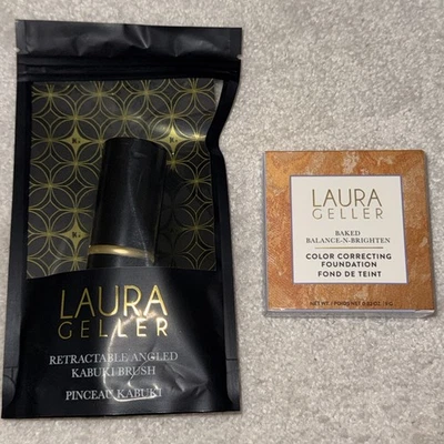 Laura Gellar Baked Balance-N-Brighten Foundation in Light and Angled Kabuki - Image 1 of 2