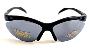 Neu mit Etikett Vintage 90er PC große ovale halbrandlose sportliche Sonnenbrille (M. schwarz) - Bild 1 von 5