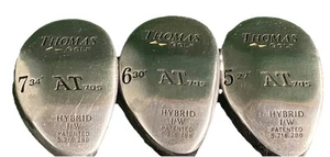 Thomas Golf AT705 Hybrid Set 5h,6h,7h Regular Flex Graphite RH New Mid Grips - Picture 1 of 17