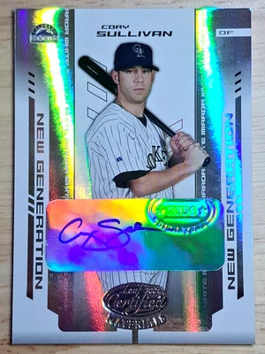 Cory Sullivan /100 (AUTO, Prospect) ⭐ 2004 Certified Materials - Rockies - Image 1 of 3