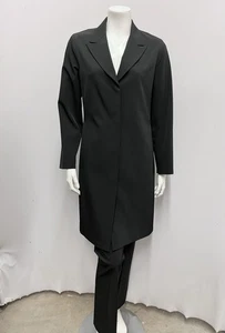 Shin Choi Jacket & Pant Set Black Long Jacket Straight Leg Pants Size 4 - Picture 1 of 12