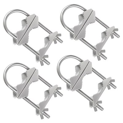 Double Antenna Mast Clamp, Mast to Mast Mount Bracket Kit V Jaw Block U Bolts - Image 1 of 4