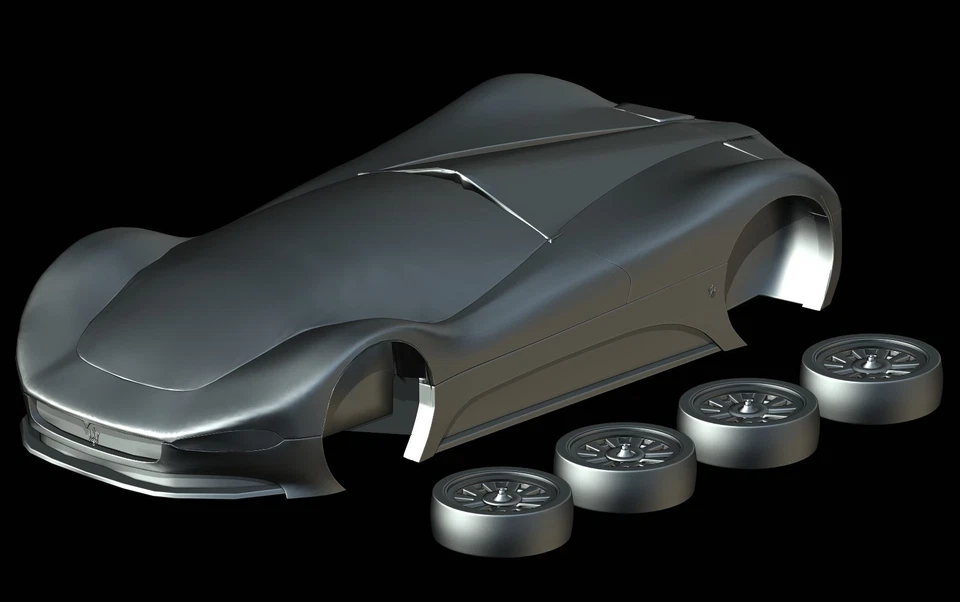 STL File - Maserati Birdcage 75TH (2005)- 3D Print 1/87 1/64 1/43 1/32 1/24 1/18 - Image 1 of 4