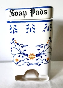 Vintage selbst oder hängend stehender dekorativer Keramik Brillo Seifenpad Halter - Retro - Bild 1 von 8