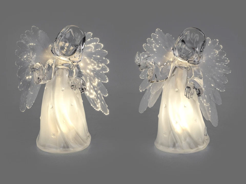 2er Set LED Dekofiguren Engel H. 15cm aus Acryl mit Timer Formano W25 - Bild 1 von 1
