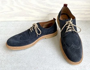 J&M Johnston & Murphy Blue Suede Casual /Dress/ Formal Wingtip Oxfords Size 11 M - Picture 1 of 13