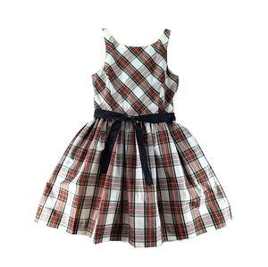 Polo Ralph Lauren Dress Plaid Holiday Taffeta Ribbon Petticoat Girls Size 16 NEW - Picture 1 of 12