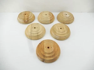 Set 6 basi o medaglioni per lampade rotonde in legno NOS. 7".  Restringimento e 1 deformato. LEGGI! - Foto 1 di 11