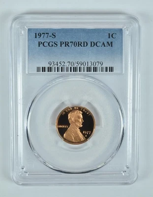 1977-S Lincoln Memorial Cent PR70 RD DCAM PCGS Blue Label - Image 1 of 4