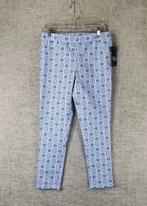 NORDSTROM Slim Floral Leggings Pants Womens Medium Blue Dazzle NWT - Imagen 1 de 12