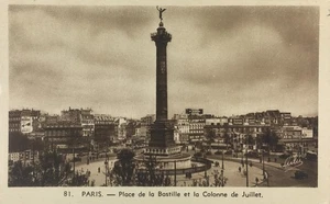 VINTAGE POSTCARD FRANCE PARIS PLACE DE LA BASTILLE UNPOSTED DATED 1947 (#L3) - Picture 1 of 14