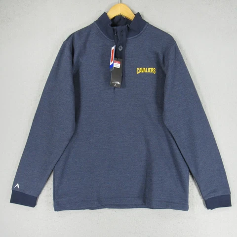 Cleveland Cavaliers Sweater Mens Large Blue Quarter Zip Long Sleeve NBA Antigua Cover