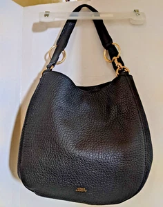 Hobo Leather VINCE CAMUTO Pebble Handbag  Mell BLACK/GOLD HARDWARE- Top Handles - Picture 1 of 12