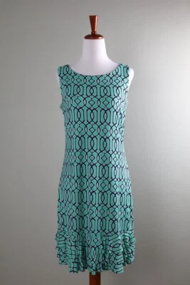 LULU B $98 Smooth Stretch Geo Print Casual Flounce Ruffle Hem Tank Dress Size XS - Image 1 of 4