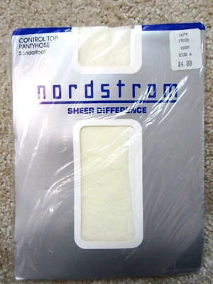 Nordstrom Sheer Difference Pantyhose Size A Control Top Ivory Sandalfoot - Image 1 of 2